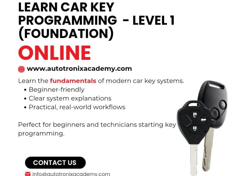 Beginner car key programming Level 1 online training covering fundamentals of modern vehicle key systems
